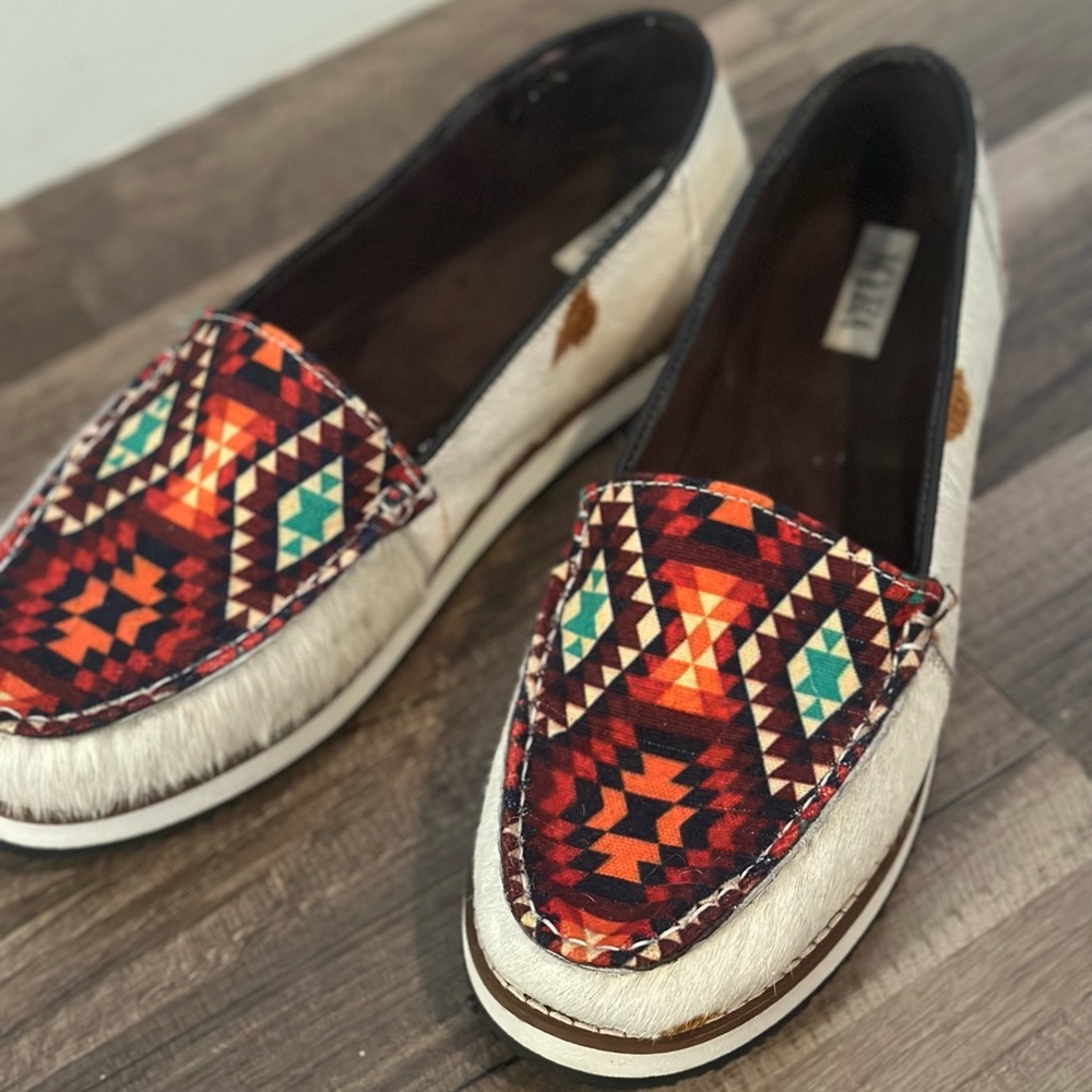 Cowhide southwestern style loafer- Myra